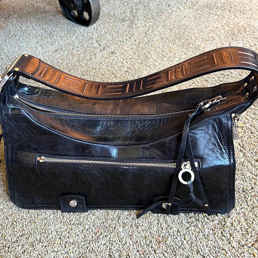 Camenae black leather bag